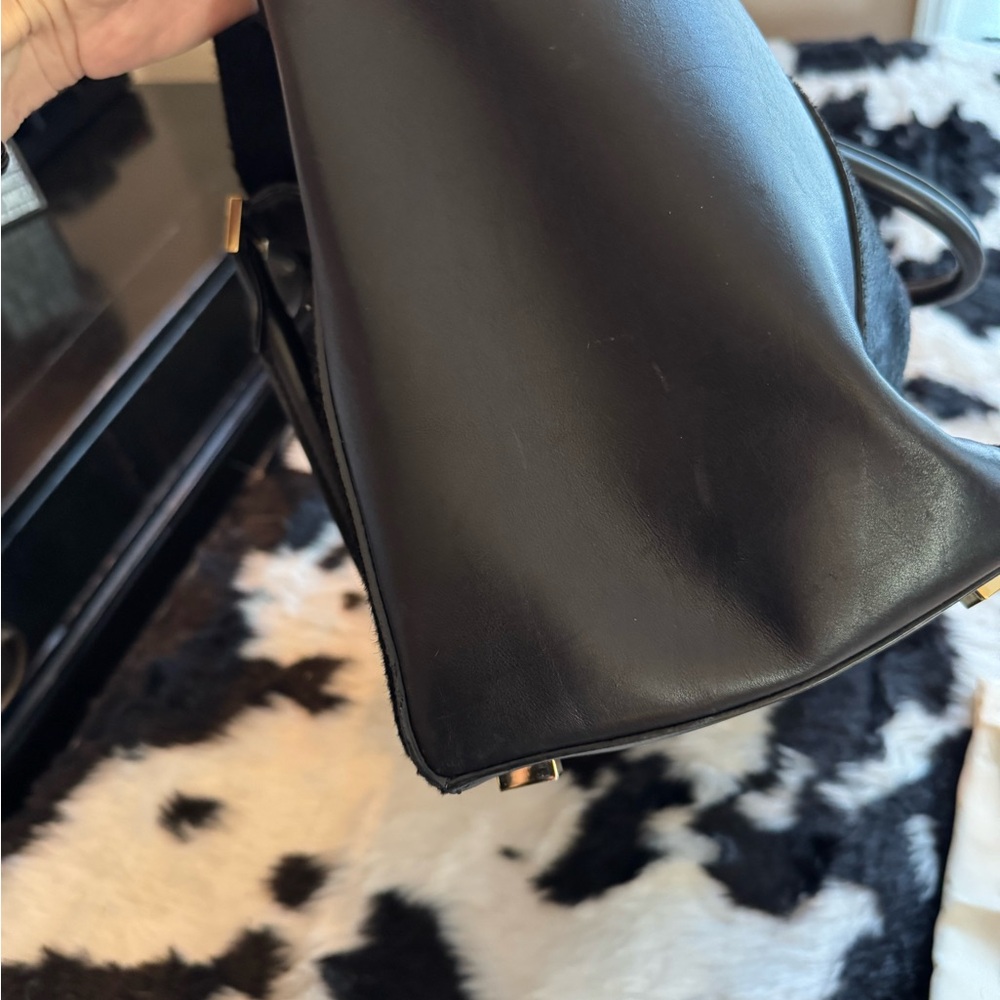 Michael Kors Black large Calf-hair Tote with Gold Accents - Picture 8 of 10
